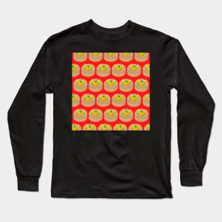 Dim Sum Funky Hong Kong Street Food Bright Red - Pop Art Long Sleeve T-Shirt